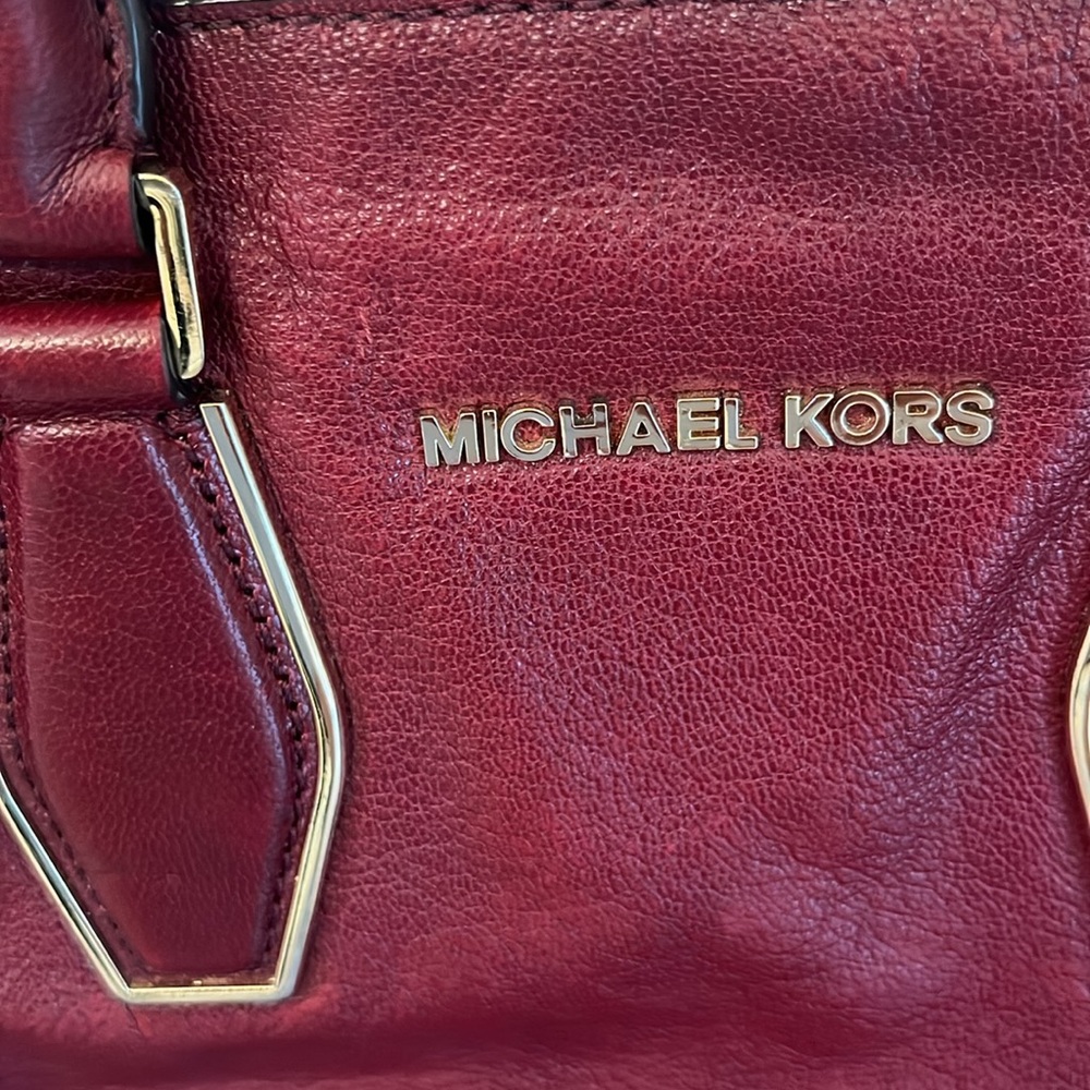 Michael Kors Vanessa Medium Chain‎ Satchel Shoulder Bag Claret